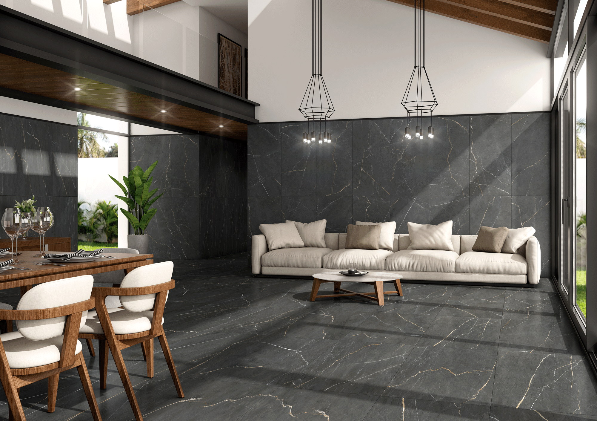 MERAKI-ANTRACITE-ambiente MERAKI CREAM 60X120 RECT 1A 1,428 M2 - Imagen 1