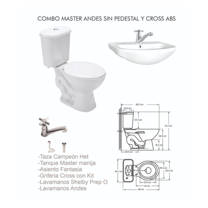 COMBO MASTER ANDES SIN PEDESTAL BLANCO - Imagen 1